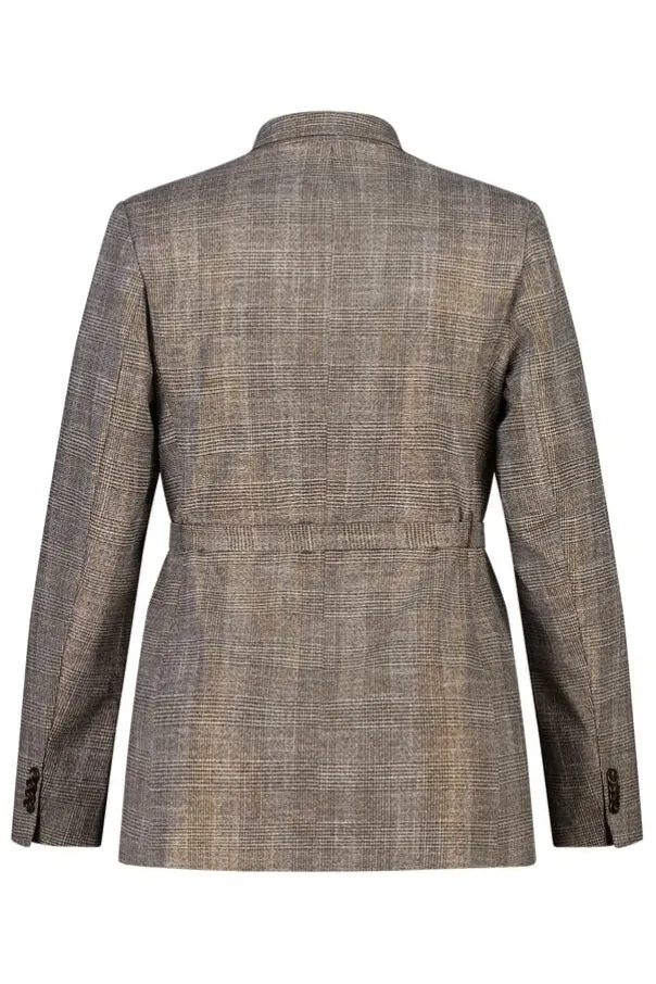 Blazer à carreaux avec ceinture