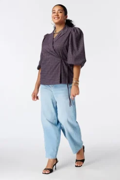 Blazer à carreaux portefeuille