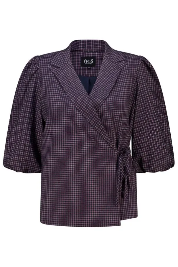 Blazer à carreaux portefeuille