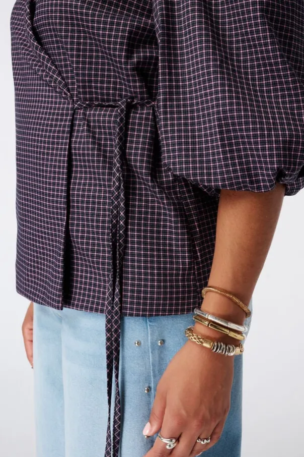 Blazer à carreaux portefeuille