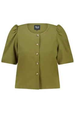 Blazer courte à manches bouffantes