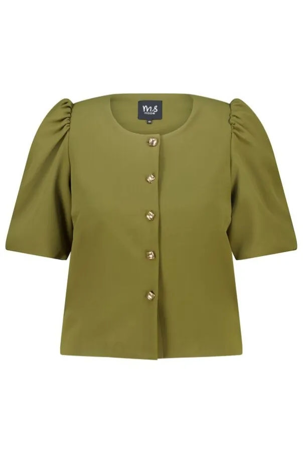 Blazer courte à manches bouffantes
