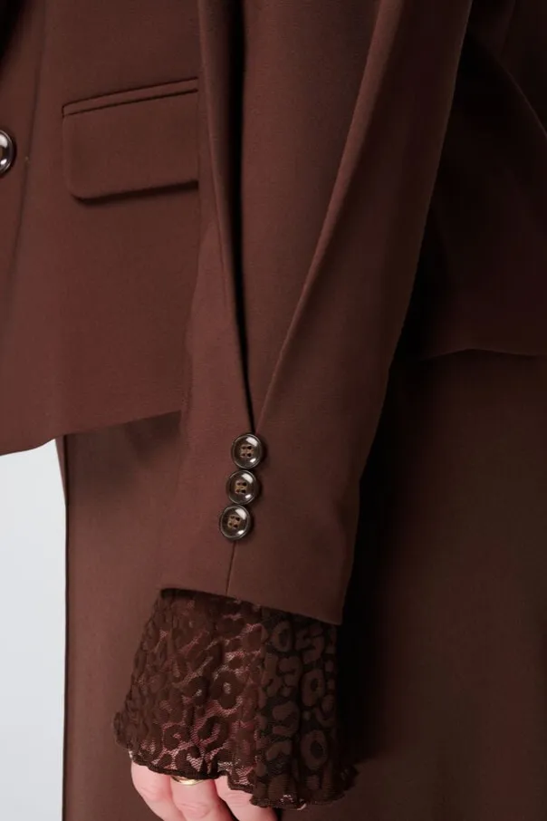 Blazer courte à manches plissées