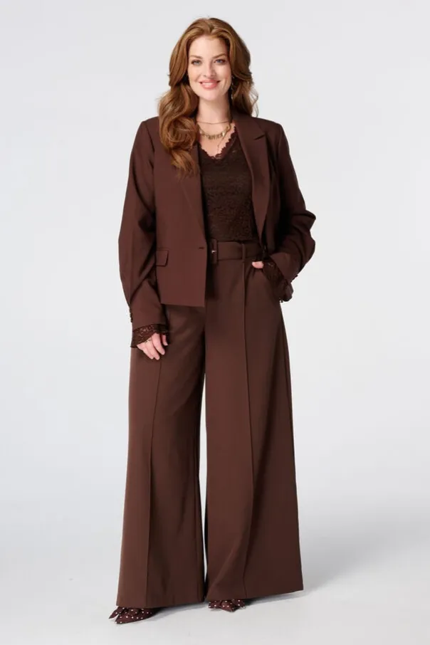 Blazer courte à manches plissées