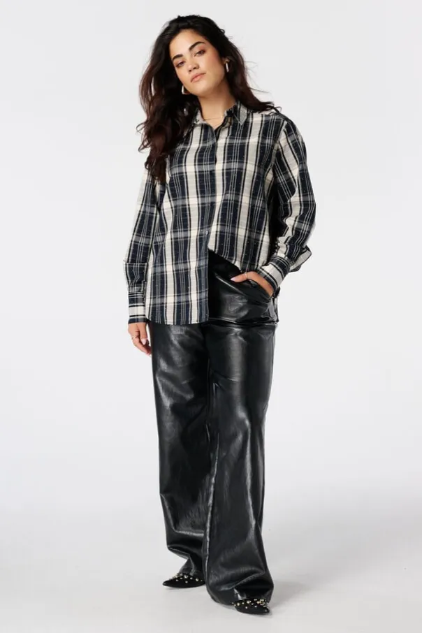 Blouse à carreaux avec strass