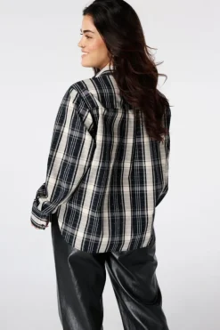 Blouse à carreaux avec strass