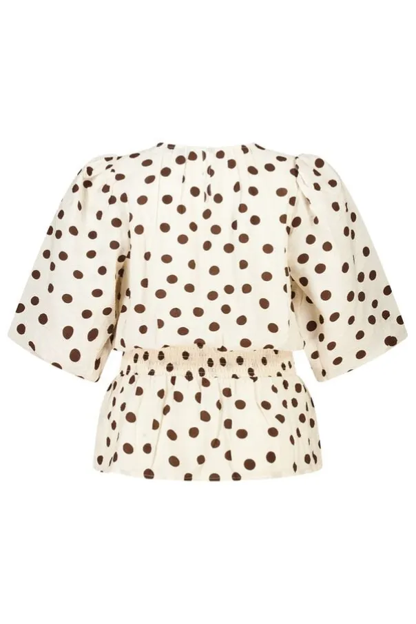 Blouse cintrée à pois