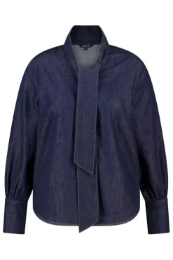 Blouse en denim avec foulard