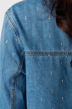 Blouse en denim avec strass