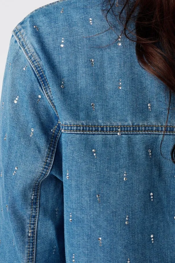 Blouse en denim avec strass