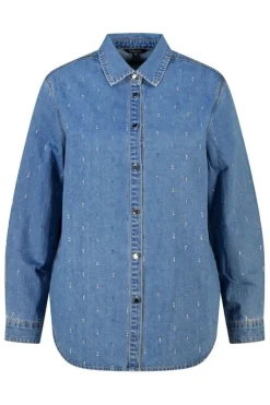 Blouse en denim avec strass