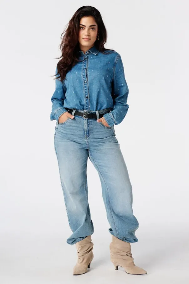 Blouse en denim avec strass