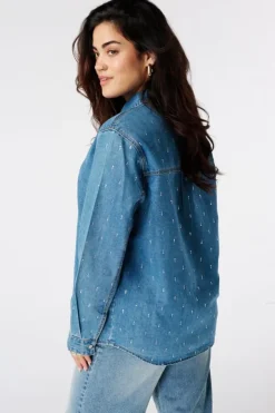 Blouse en denim avec strass