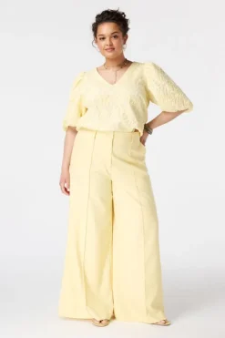 Blouse jacquard à manches bouffantes