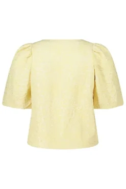 Blouse jacquard à manches bouffantes