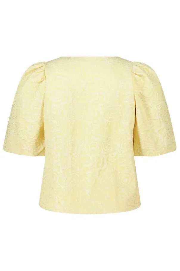 Blouse jacquard à manches bouffantes