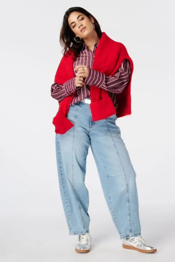 Blouse rayée avec perles