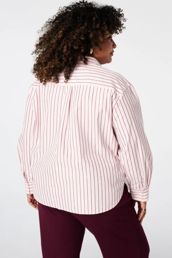 Blouse rayée avec strass