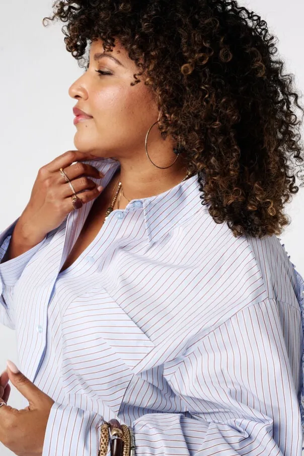 Blouse rayée avec volants