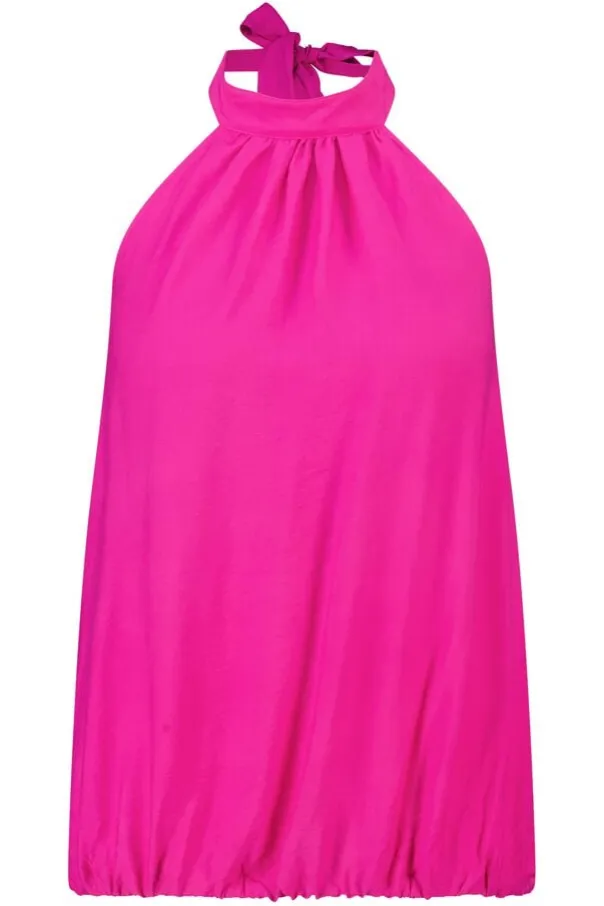 Blouse sans manches à col montant