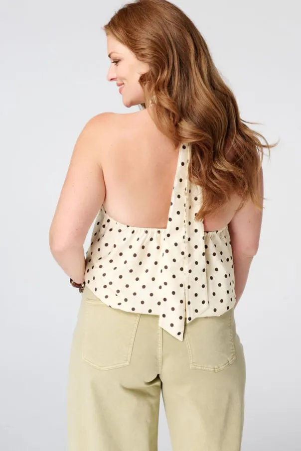 Blouse sans manches à col montant