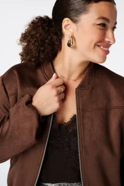 Blouson bomber en suédine