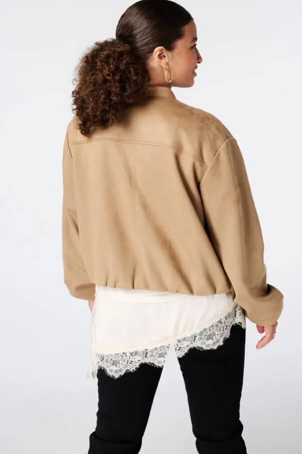 Blouson bomber en suédine