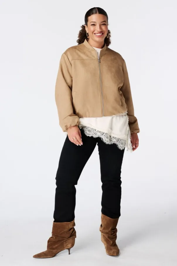 Blouson bomber en suédine