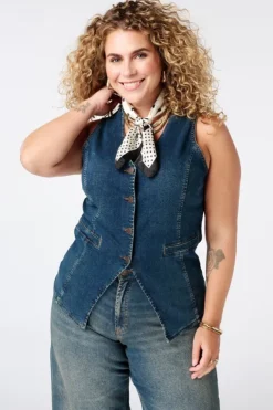Gilet long en denim