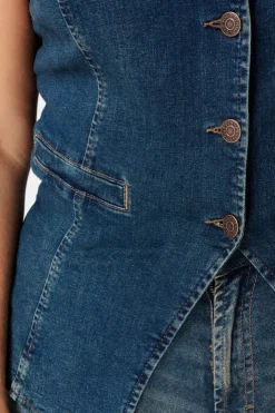 Gilet long en denim