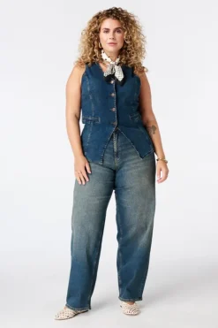 Gilet long en denim