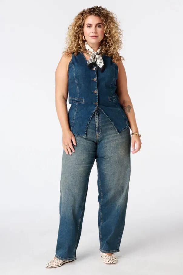 Gilet long en denim
