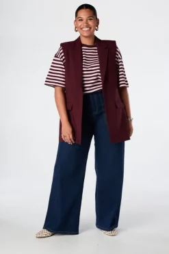 Gilet long à fermeture boutonnée