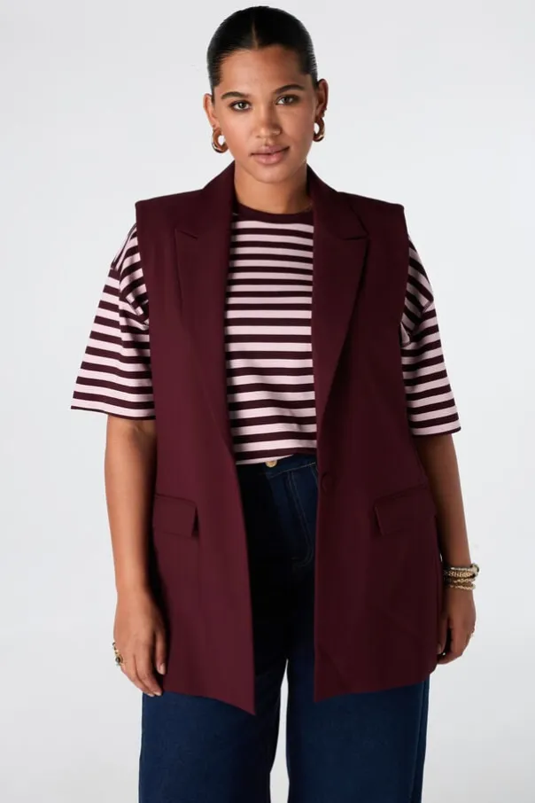 Gilet long à fermeture boutonnée
