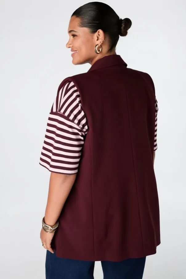 Gilet long à fermeture boutonnée