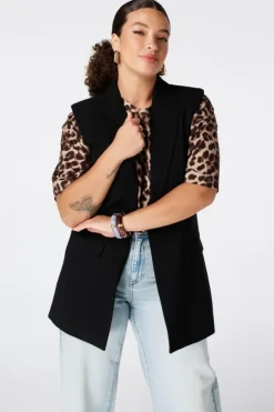 Gilet long à fermeture boutonnée