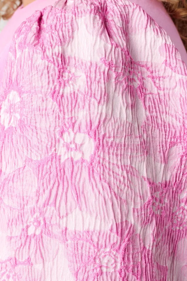 Haut avec manches en jacquard