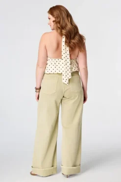 Jean large à revers
