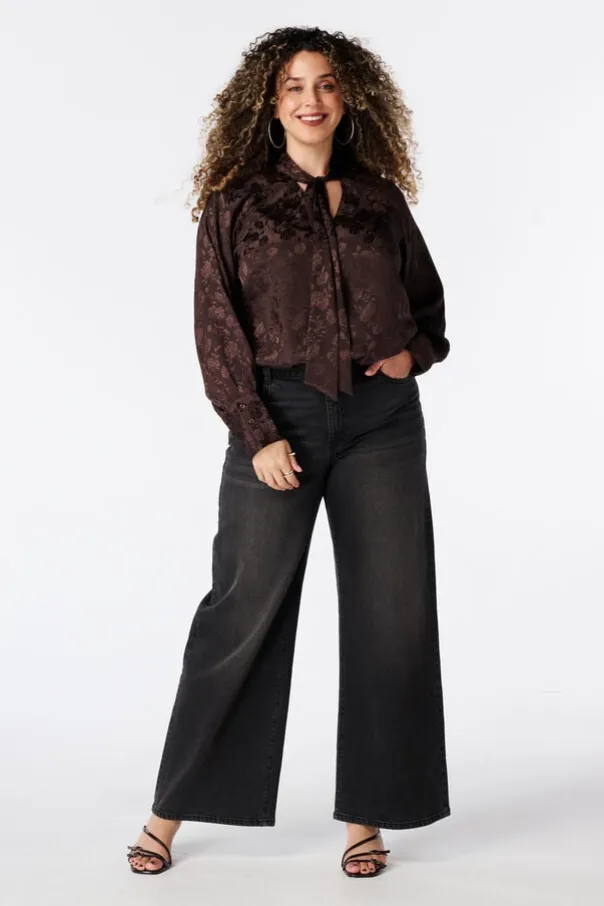 Jeans larges à taille haute