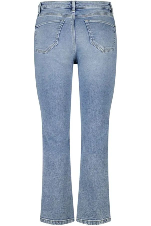 Jean straight leg à taille mi-haute