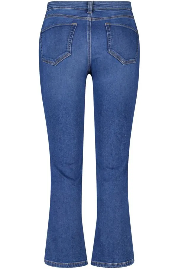 Jean straight leg à taille mi-haute