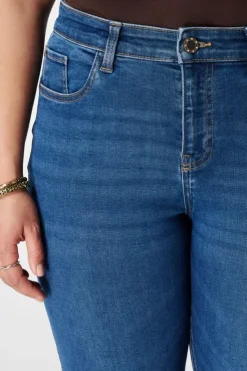 Jean straight leg à taille mi-haute