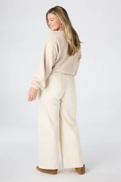 Jean wide leg avec cordon à nouer