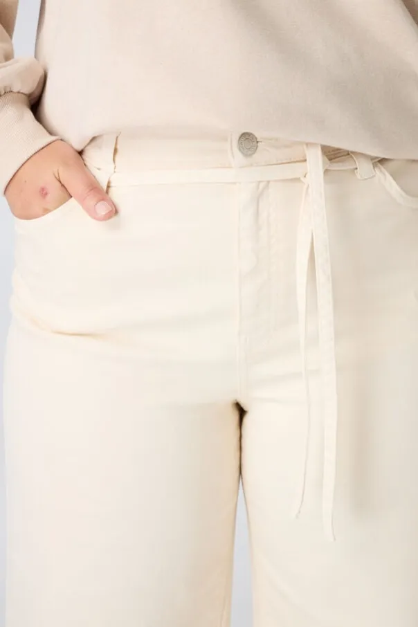 Jean wide leg avec cordon à nouer