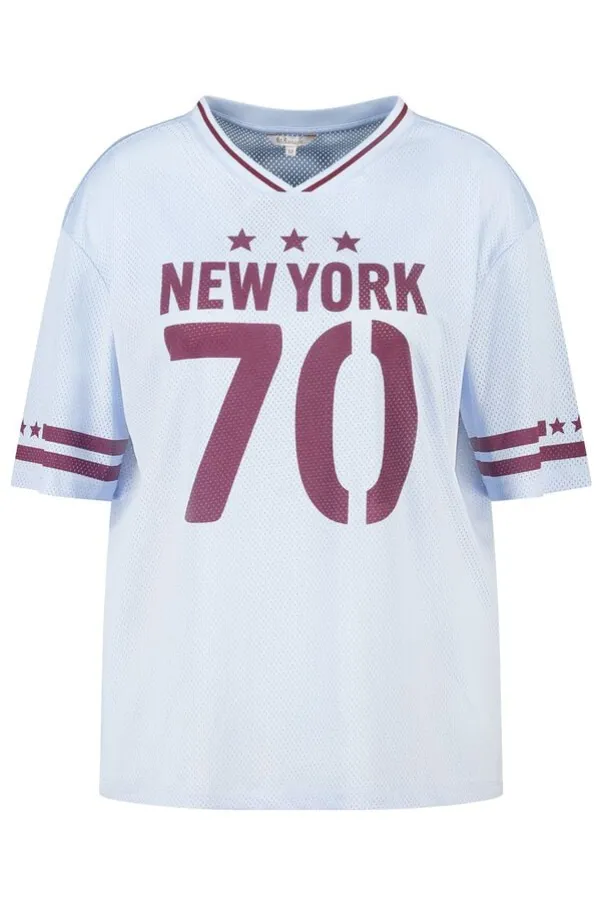 Jersey oversize avec imprimé sportif