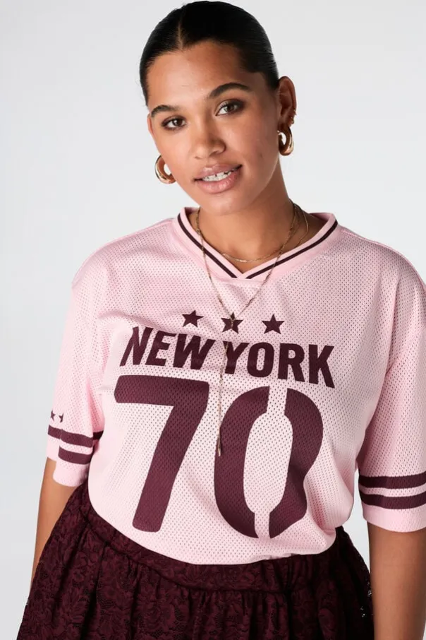 Jersey oversize à imprimé sportif