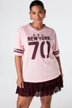 Jersey oversize à imprimé sportif