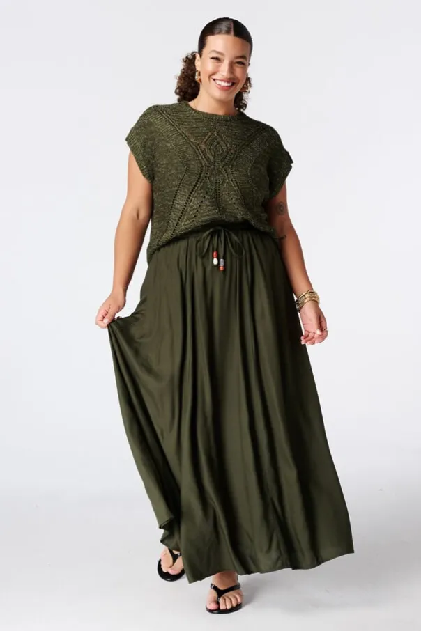 Jupe maxi avec taille élastique