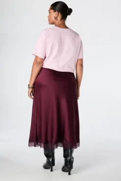 Jupe midi aspect satin