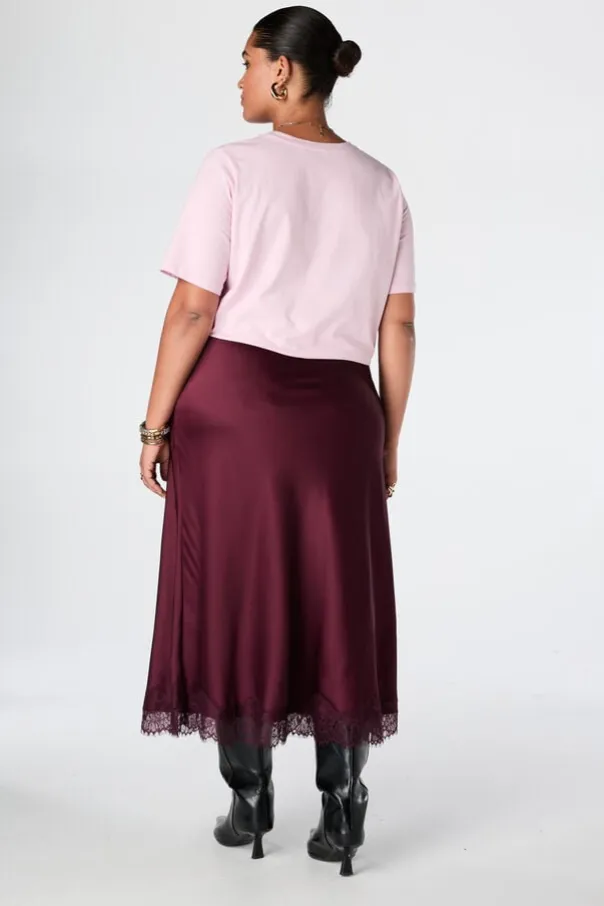 Jupe midi aspect satin